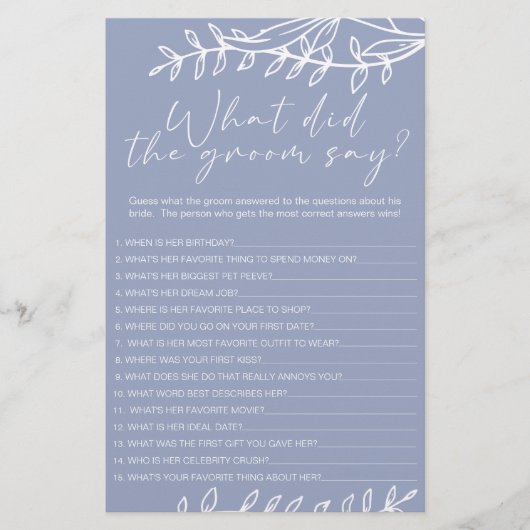 Periwinkle-Blume-Spiel würde sagen: Flyer (Vorne)