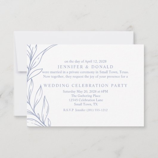 Periwinkle Blume Wedding Just Married (Rückseite)