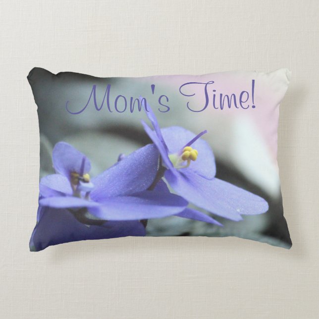 Periwinkle Blumendesign Dekokissen (Vorderseite)