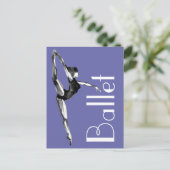 Periwinkle Bold Black, White Watercolor Ballerina Postkarte (Stehend Vorderseite)