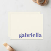 Periwinkle Bold Typografy Personalisiert Name Mitteilungskarte (Vorderseite/Rückseite Beispiel)