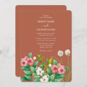 Periwinkle Burnt Orange Terracotta Wedding Einladung (Vorne/Hinten)