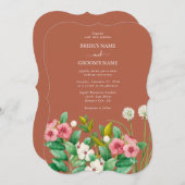 Periwinkle Burnt Orange Terracotta Wedding Einladung (Vorne/Hinten)