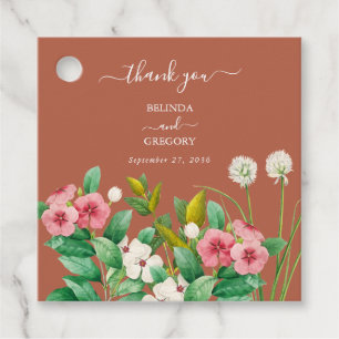 Periwinkle Burnt Orange Terracotta Wedding Geschenkanhänger