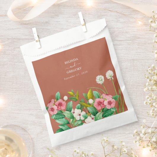 Periwinkle Burnt Orange Terracotta Wedding Geschenktütchen (Ausgeschnitten)