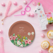 Periwinkle Burnt Orange Terracotta Wedding Pappteller (Party)