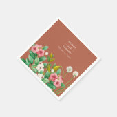 Periwinkle Burnt Orange Terracotta Wedding Serviette (Ecke)