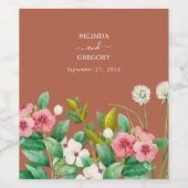 Periwinkle Burnt Orange Terracotta Wedding Weinetikett (Einzelnes Label)