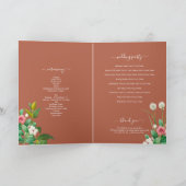Periwinkle Burnt Orange Wedding Order of Service Programm (Innenseite)