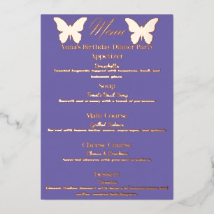 Periwinkle Butterfly-Themenabend Geburtstag Abendm Folien Feiertagskarte