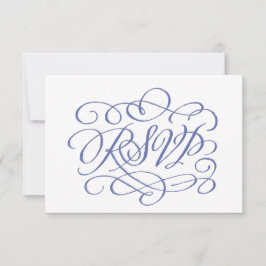 Periwinkle Calligraphy Wedding Meals RSVP Card