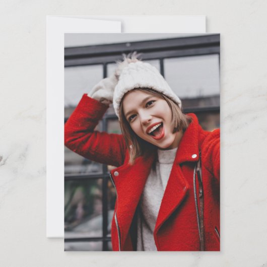 Periwinkle Checkerboard Graduierungsparty Foto Einladung (Rückseite)