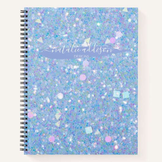 Periwinkle Chunky Glitzer | Personalisiertes Noteb Notizblock (Vorderseite)