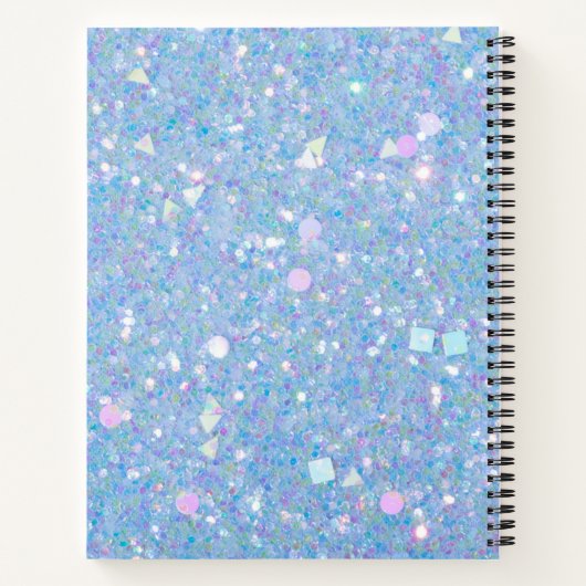 Periwinkle Chunky Glitzer | Personalisiertes Noteb Notizblock (Rückseite)