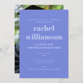 Periwinkle Class of 2024 Foto Graduation Party Einladung