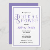 Periwinkle Classy Chic Bridal Dusche Einladung (Vorne/Hinten)