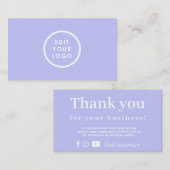 Periwinkle Danke Business Card Begleitkarte (Vorne/Hinten)