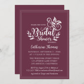 Periwinkle Decorative Hochzeitkalligrafie Einladung (Vorne/Hinten)