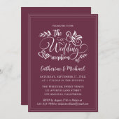 Periwinkle Decorative Hochzeitkalligrafie Einladung (Vorne/Hinten)