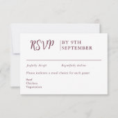 Periwinkle Decorative Hochzeitkalligrafie RSVP Karte (Vorderseite)