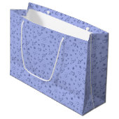 Periwinkle Doodle Blume und Herz Gemustert Große Geschenktüte (Vorderseite Schrägansicht)