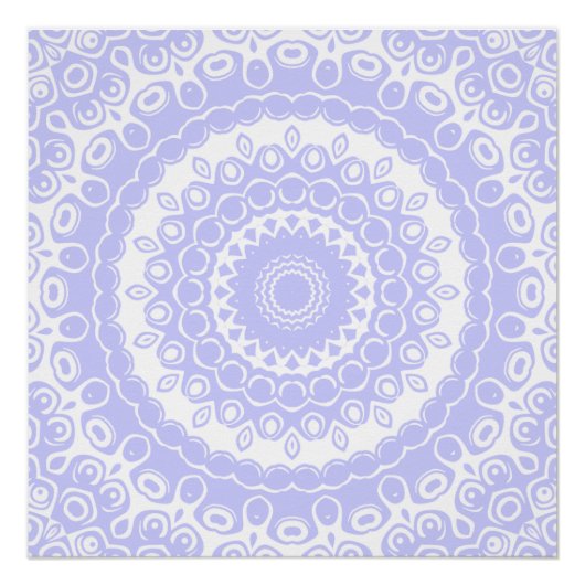 Periwinkle Dream Mandala Pattern Poster (Vorderseite)