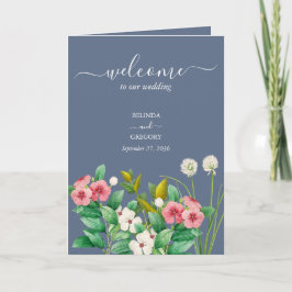Periwinkle Dusty Blue Wedding Order of Service Programm