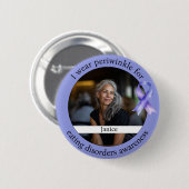 Periwinkle Eating Disorder Awareness Photo Button (Vorne & Hinten)
