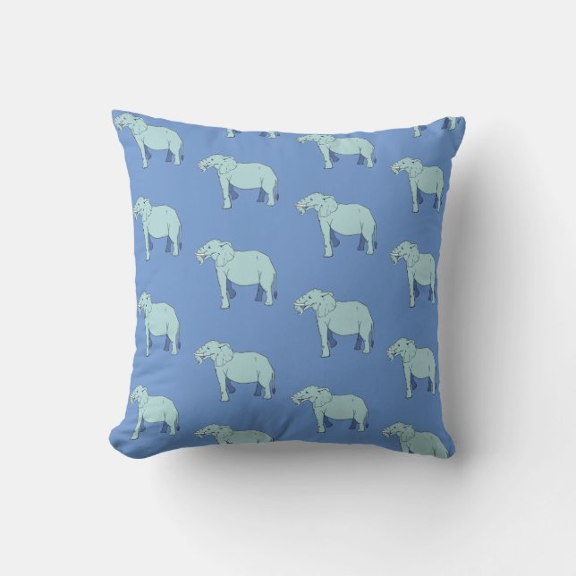 Periwinkle Elephant Polka Dot Throw Kissen (Vorderseite)