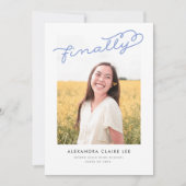 Periwinkle Endlich Foto Abschluss Ankündigung (Vorderseite)