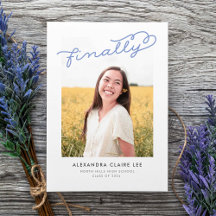 Periwinkle Endlich Foto Abschluss Ankündigung