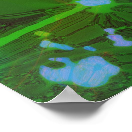 Periwinkle Explosion Holographische Abstrakte Kuns Poster (Ecke)