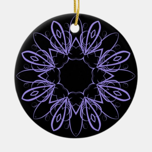 Periwinkle extravagant Mandala Keramik Ornament (Vorne)
