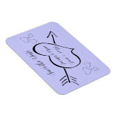 Periwinkle Extravagante Kalligraphie Herz Save the Magnet (Rechte Seite)