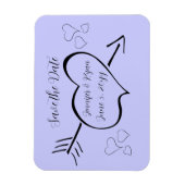 Periwinkle Extravagante Kalligraphie Herz Save the Magnet (Vertikal)
