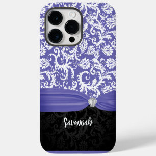 Periwinkle-Faux-Diamant-Damask-iPhone Case-Mate iPhone 14 Pro Max Hülle