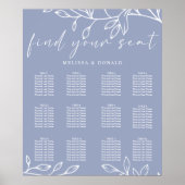 Periwinkle Flo Einfache Hochzeitskarte Poster (Vorne)