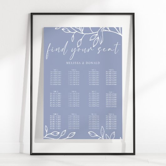 Periwinkle Flo Einfache Hochzeitskarte Poster