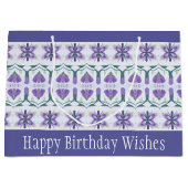 Periwinkle Floral Accented Große Geschenktüte (Vorderseite)