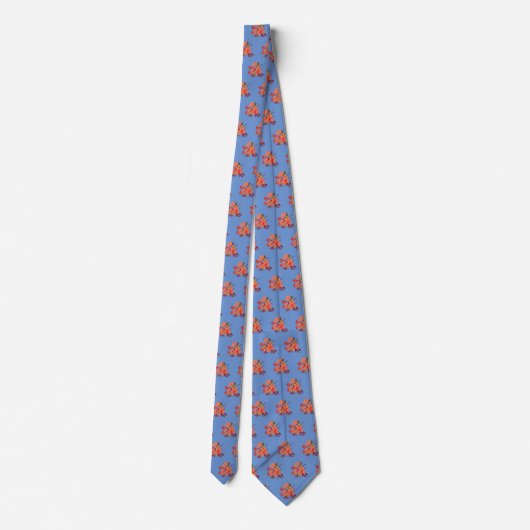 Periwinkle Floral Neck Tie Krawatte (Rückseite)