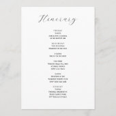 Periwinkle Floral Wedding Begrüßungsschreiben Stre Programm (Rückseite)