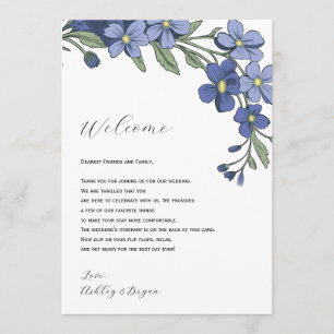 Periwinkle Floral Wedding Begrüßungsschreiben Stre Programm