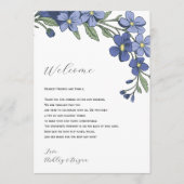 Periwinkle Floral Wedding Begrüßungsschreiben Stre Programm (Vorderseite)