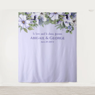 Periwinkle Florals Foto Hintergrund Hochzeit Wandteppich