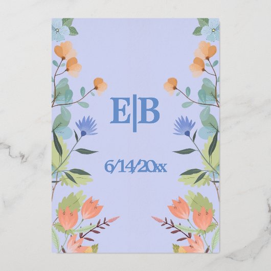 Periwinkle Folieneinladung (Rückseite)