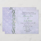 Periwinkle Frühlingsflorale Hochzeitsempfang Einladung (Vorne/Hinten)