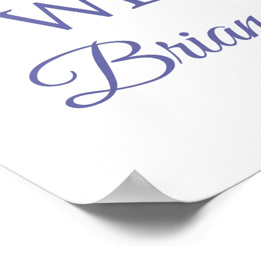 Periwinkle Fuchsia Babydusche Begrüßung Poster (Ecke)