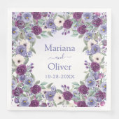 Periwinkle Fuchsia Blush Wasserfarbenblühende Hoch Serviette (Vorderseite)