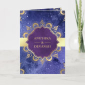 Periwinkle Galaxy Mandala QR Code Indian Wedding Einladung (Vorderseite)