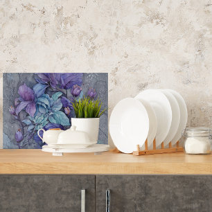 Periwinkle Garden Glass Schneidebrett